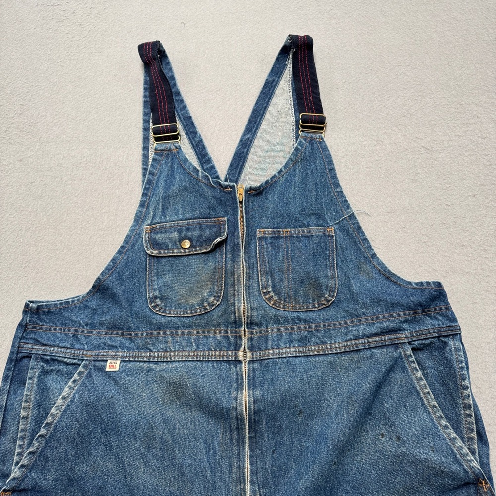 Big Bill Denim Bib Overalls Men's 48 Blue Distressed Workwear Dungarees Canada
